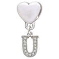 thumbnail image 1 of Small Crystal Initial - U - Heart Charm Bead, 1 of 1