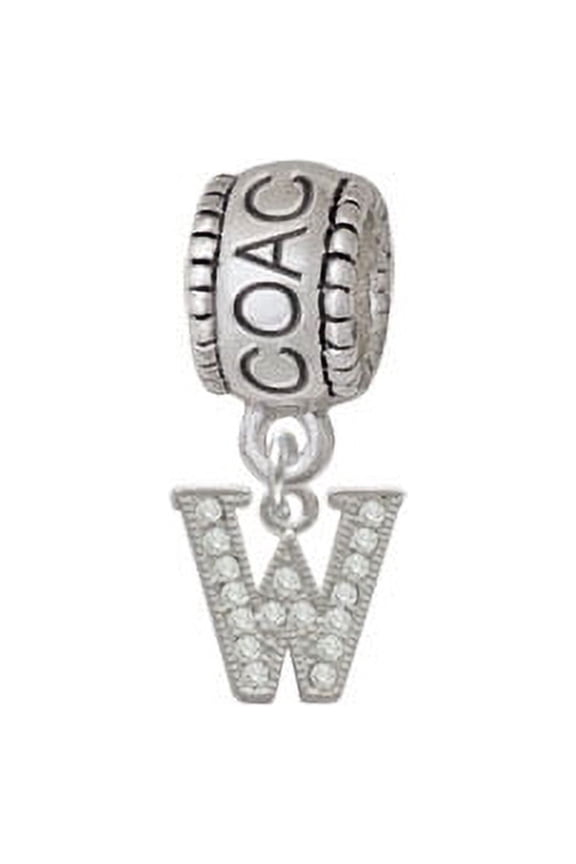 Small Crystal Initial - W - Coach Charm Bead