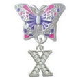 thumbnail image 1 of Small Crystal Initial - X - Butterfly Charm Bead, 1 of 1