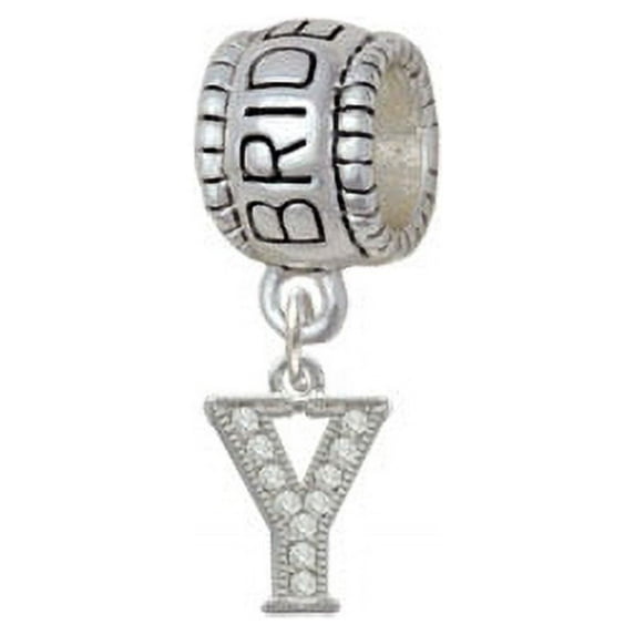 Small Crystal Initial - Y - Bridesmaid Charm Bead