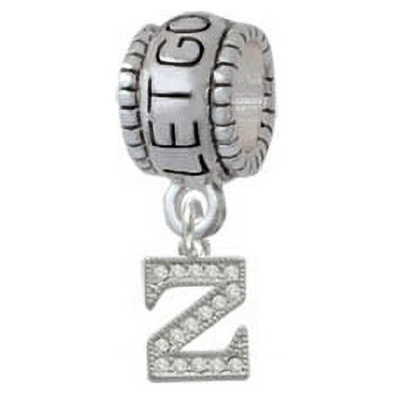 Small Crystal Initial - Z - Let Go Let God Charm Bead