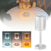 Small Lamp,Remote Control And Pat Control Lamp, Rechargeable LED Diamond Table Lamps With 3 Color Changing Light,Acrylic Cordless Table Lamp Small Lamp For Room Bedroom