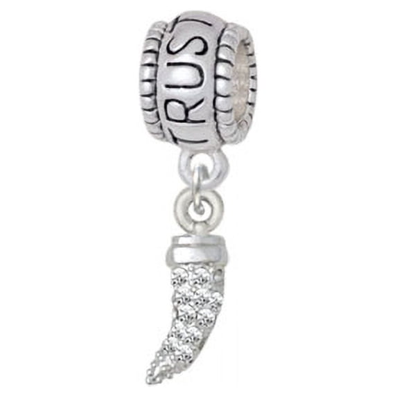 Small Crystal Sabre Tooth - Trust In God Charm Bead