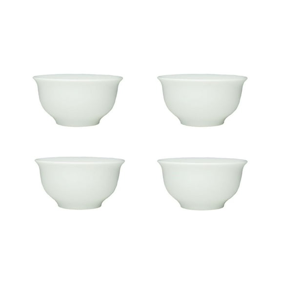 Small Cup Chinese Traditional Tea Tasting Cup Set of 4, 2oz White Porcelain Mini Cups for Gongfu Tea Ceremony