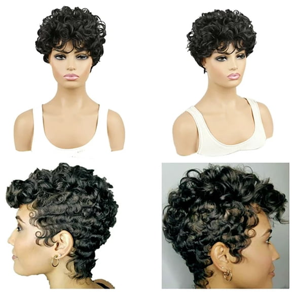 Small Curly Wig for Women, Short African Curly Hair, High-Quality Synthetic Fiber, Comfortable and Natural-Looking Wig for Daily Use or Special Occasions Wedding, Halloween, Christmas,Season, Annive