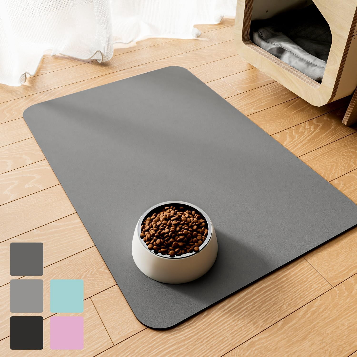 Pet Feeding Mat-Absorbent Cat & Dog Food Mat-No Stains Easy Clean Mat ...