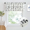 thumbnail image 1 of Small Curtains for Windows, White Solid Embroidered Decor Kitchen Valance 18 Inch Length, Energy Efficient Small Drapes for Living Room, Grey Leaves Vine, Rod Pocket, 1 of 6
