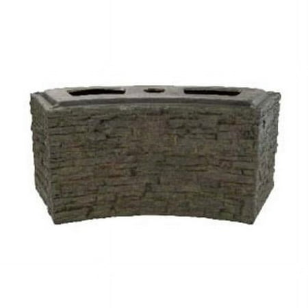 Small Curved Stacked Slate Wall Base