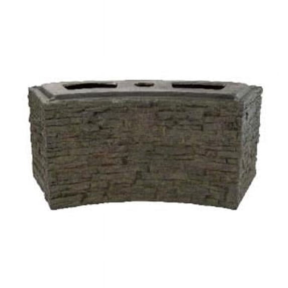 Small Curved Stacked Slate Wall Base