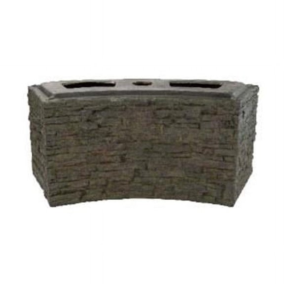 Small Curved Stacked Slate Wall Base