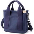 thumbnail image 1 of Small Cute Canvas Tote Crossbody Shoulder Bag Multiple Pockets Mini Casual Satchel Hobo Handbag Messenger Purse for Women, 1 of 8