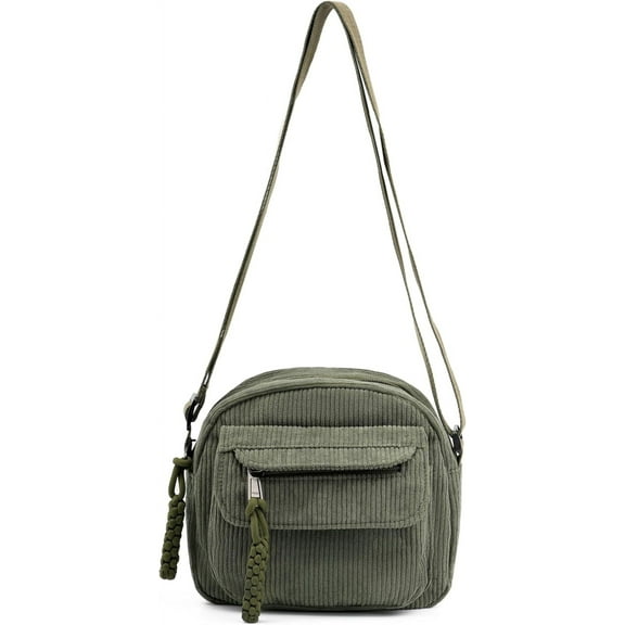 Small Cute Corduroy Crossbody Bag Mini Shoulder Bag Handbags Purse with Zipper Pocket