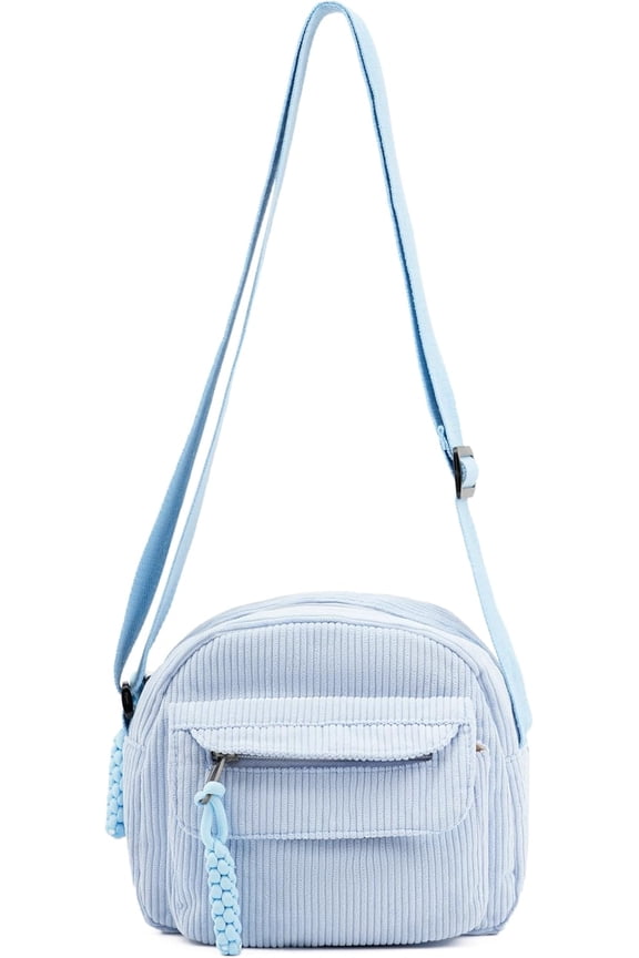 Small Cute Corduroy Crossbody Bag Mini Shoulder Bag Handbags Purse with Zipper Pocket