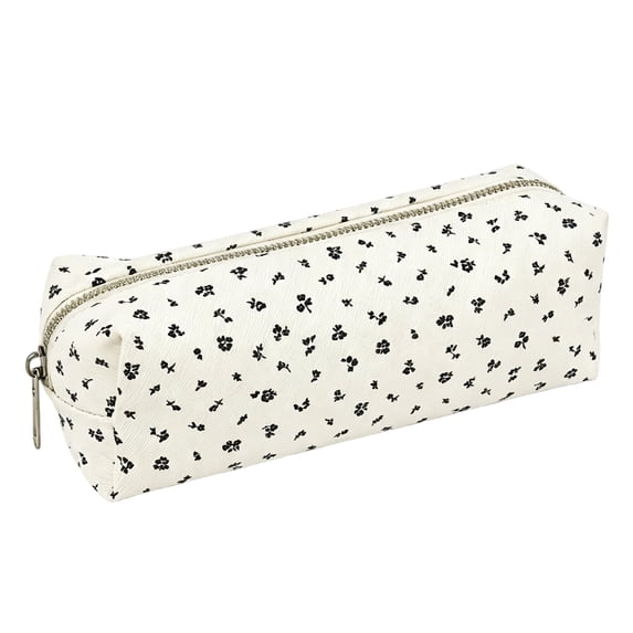 Small Cute Pencil Case, Flower Design Cotton Portable Pencil Holder, Vintage Floral Art Pouch, Stationery Case