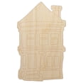 thumbnail image 1 of Small Cute Two Story House Home Wood Shape Unfinished Piece Cutout Craft DIY Projects - 4.70 Inch Size - 1/4 Inch Thick, 1 of 7