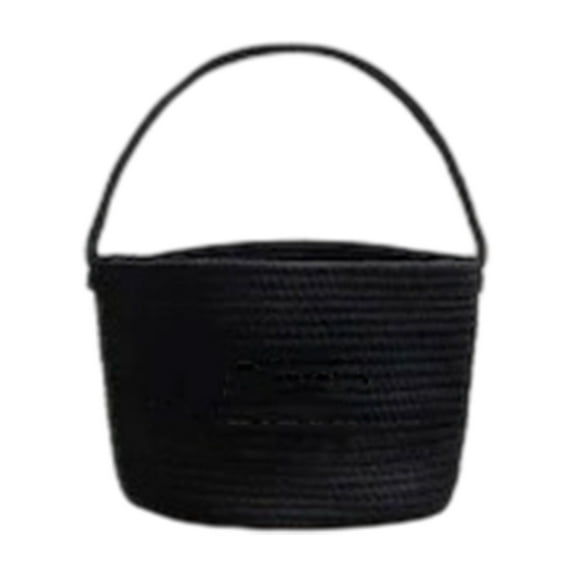 Small Cute Woven Storage Basket with Handle, 9.45" x 7.09" Cotton Rope Baskets, Boho Decorative Organizer Box for Baby Toy Pet, Christmas Birthday Candy Baby Shower Storage Bin Gift Baskets