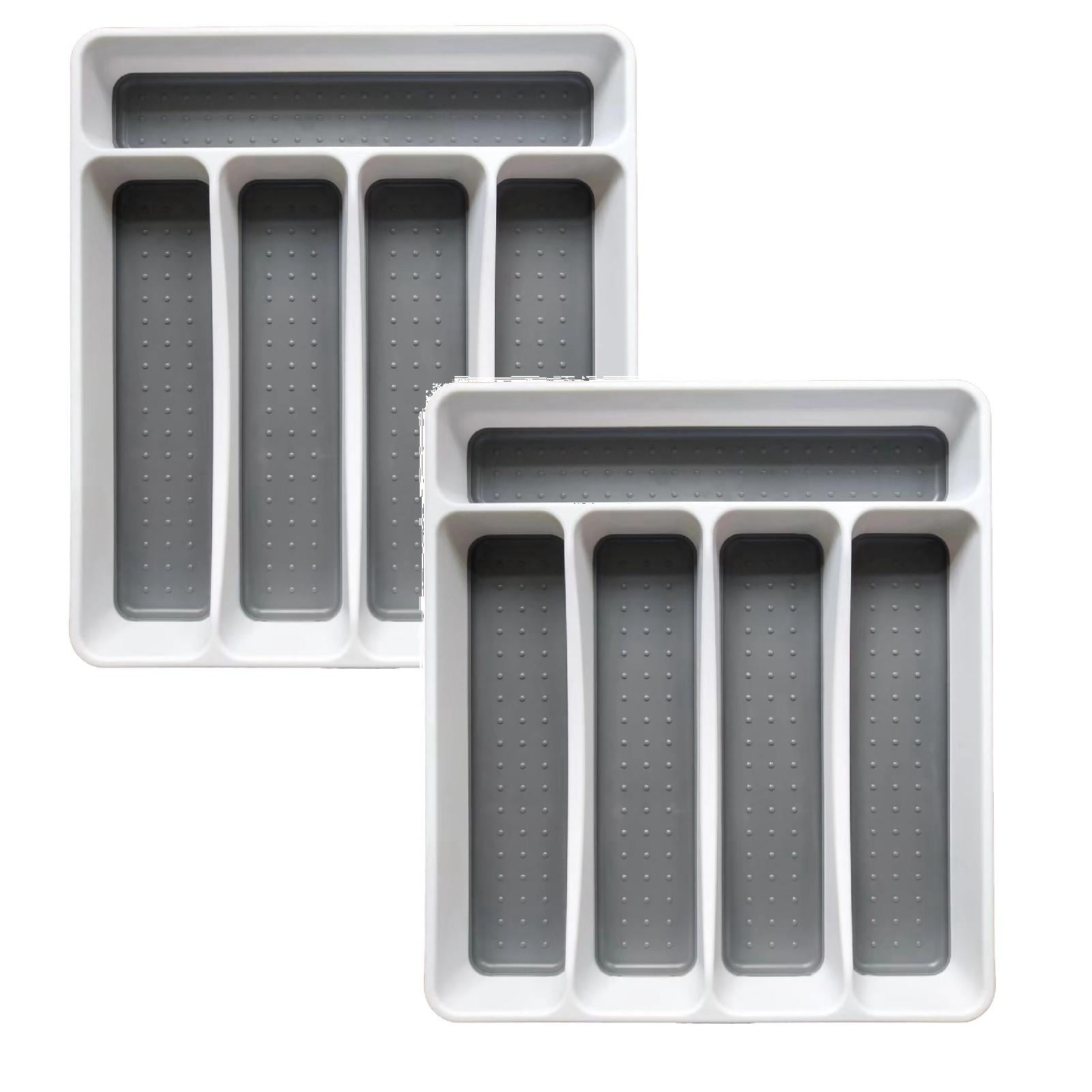Small Cutlery Tray Kitchen Spoon forks Cutlery Separation Finishing Rack 5 Compartments Utensil Storage Box Drawer Organizer 3/2/1PCS