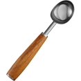 thumbnail image 1 of Small Cylindrical Ice Cream Scoop Stainless Steel with Wood Handle, Metal Ice Scoop for Freezer Silver, 1 of 5