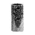 thumbnail image 1 of Urban Trends Collection 24702 Ceramic Round Cylindrical Vase Silver With Patterned Design, Small - Silver, 1 of 3