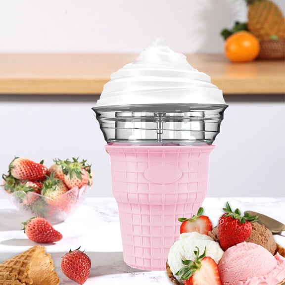 Small DIY Ice Cream Machine, 6.29*10.23 Inch Freezer Bowl Automatic Easy Homemade Electric Ice Cream Maker, No Salt Needed, Creamy Ice Cream, Gelato, Frozen Yogurt, Sorbet