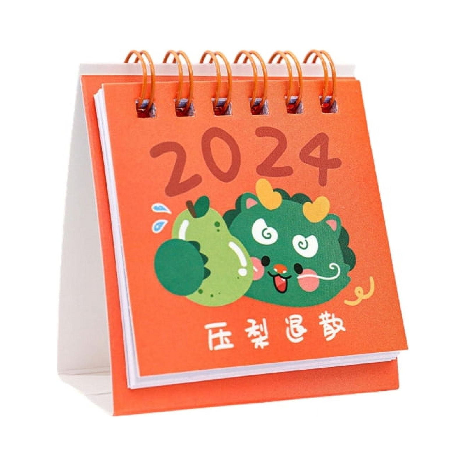 Small Daily Planning Monthly Calendar 2024 Cute Cartoon Stand Flip Desk