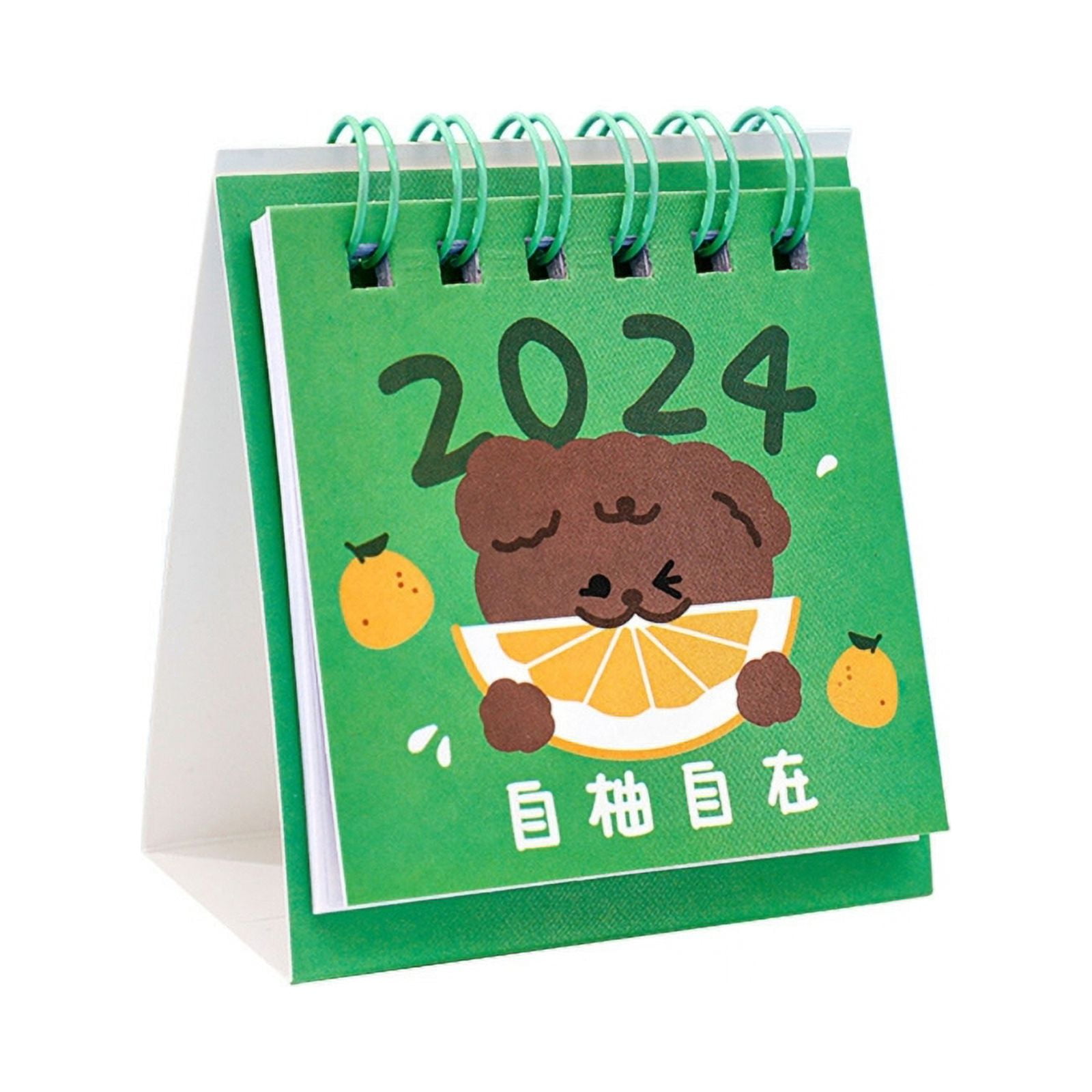 Small Daily Planning Monthly Calendar 2024 Cute Cartoon Stand Flip Desk