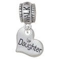 thumbnail image 1 of Small ''Daughter'' Heart with Clear Crystal - Walk With Jesus Charm Bead, 1 of 1