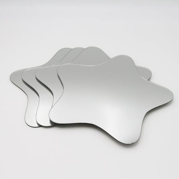 Small Decorative Wall Self Adhesive Shaped Mirrors - Set of 4