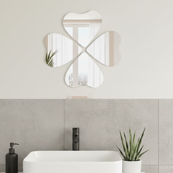 Small Decorative Wall Self Adhesive Shaped Mirrors - Set of 4