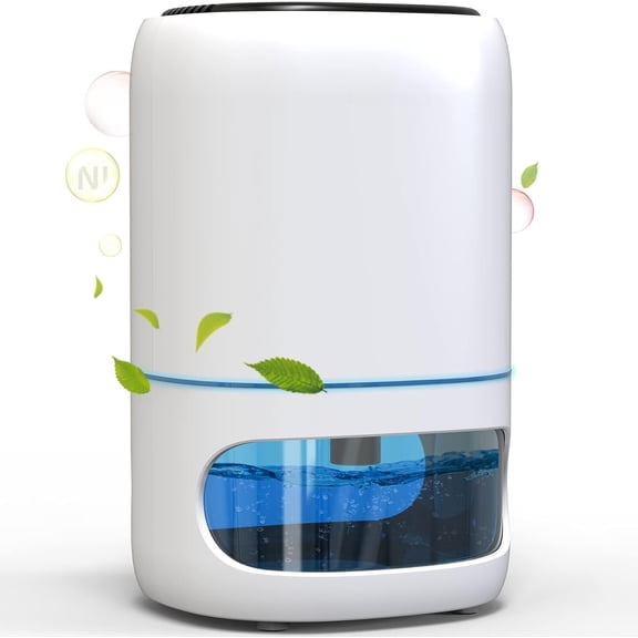 Small Dehumidifiers for Bedroom w/Air Purifying Function, 1000 ml/35 oz for 2500 Cubic  (260 sq ft) with 7 Colorful LED Lights Timer Set Negative Ions Below 30 dB, Auto Shut-Down