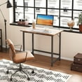 thumbnail image 1 of Small Desk, 24 Inch Small Computer Desk for Spaces, Compact Tiny Mini Simple Desk Table for Bedroom Home Office Writing Work Study Kids Student Teacher, Bonus Mousepad, Rustic Brown, 1 of 5