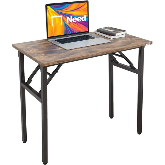 Small Desk 31 1/2" No Assembly Foldable Writing Table,Sturdy and Heavy Duty Folding Computer Desks for Small Space/Home Office/Dormitory AC5FB(80 * 40)