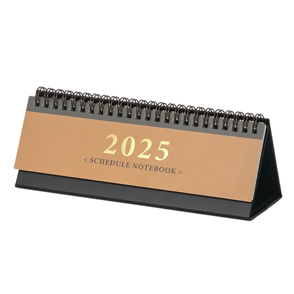 Small Desk Calendar 2024-2025, Standing Flip Desktop Calendar from Nov 2024 to Dec 2025 - Metal Ring Twin-Wire Binding Monthly Desktop Calendar for Home Office School-coffee