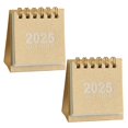 Small Desk Calendar 2025 2 Pcs Mini Desk Calendar Spiral Portable 2024