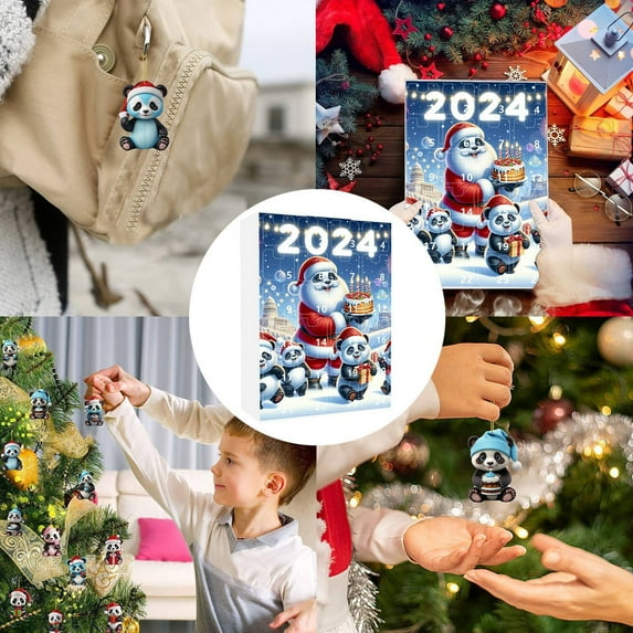 Small Desk Calendar 2025,Aesthetic Standing Flip Calendar Christmas Advent Calendar Countdown Calendar Cute Pendant Christmas Tree Ornament Pendant Fmlxio Gift for Adults Multicolor