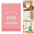thumbnail image 1 of Small Desk Calendar 2026, Mini Calendar 2026, Stand up Desk Calendar, 3.9x6.1Inch Standing Flip Calendar, 1Pcs Modern Design Calendar Organizer, 2026.1-2027.6 Calendar Pink, 1 of 9