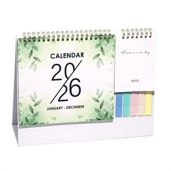 Small Desk Calendar 2026, Standing Flip Calendar, September 2025 to December 2026, 16 Month Desktop Calendar with Stickers & Minimalist Design, 10"x8"