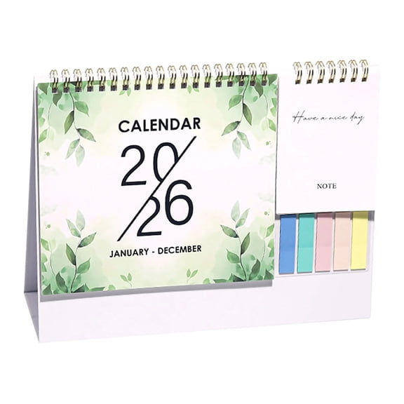 Small Desk Calendar 2026, Standing Flip Calendar with Sticky Notes & Memo Pages, 12-Month Planner, Thick Paper Floral Design for Home, Office & School, A
