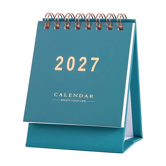 Small Desk Calendar 2027, Compact Desktop Design with Foldable Stand, Modern English Monthly Calendar for Office Home Study, Paper Desk Decor, Practical Gift for Colleagues, Students, Family