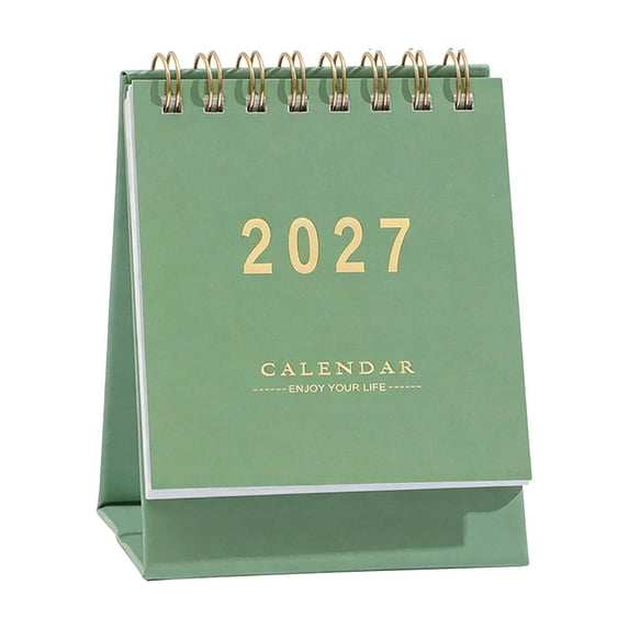 Small Desk Calendar 2027, Compact Desktop Design with Foldable Stand, Modern English Monthly Calendar for Office Home Study, Paper Desk Decor, Practical Gift for Colleagues, Students, Family