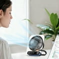 thumbnail image 1 of Small Desk Fan Quiet,6.8x5.5x1.6inch Wall Mounted or Standing Portable Fan,199 Level High Wind Speed,Small Fans for Bedroom Home Office,Travel Essentials, 1 of 6