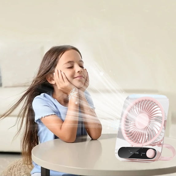 Small Desk Fan Quiet,6.8x5.5x1.6inch Wall Mounted or Standing Portable Fan,199 Level High Wind Speed,Small Fans for Bedroom Home Office,Travel Essentials