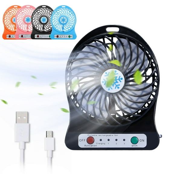 Small Desk Fan USB Powered Portable Fan, 3 Speeds Strong Airflow Mini Fan Rotation Personal Fan ,5.5 Inch Table Fan for Home ,Office ,Bedroom, Desktop