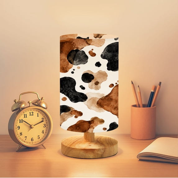 Small Desk Lamp Cow skin seamless Print Dimmable 16 Color Table Lamp ...
