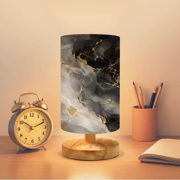 Small Desk Lamp Dark gold abstract marble Dimmable 16 Color Table Lamp Night Light Alcohol Drink Marble Rock Marbled Effect with Remote Linen Shade or Kids Room Bedroom Living Room Decor Gift