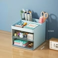 thumbnail image 1 of Small Desk Organizer With Drawer, Office Desktop Storage Box, Makeup Organizer, Business Card/Pen/Pencil/Mobile Phone/Stationery, 1 of 9