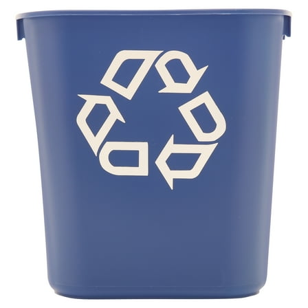 Rubbermaid Commercial FG295573BLUE 13.63 Quart Plastic Rectangular Deskside Recycling Container - Small, Blue