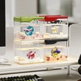 thumbnail image 1 of Small Desktop Aquarium Fish Tank Bowl, Clear Plastic Tabletop Goldfish Tank for Home Living Room Decor, Easy to Clean Mini Space-Saving Design, 12x10x8cm, 1 of 6