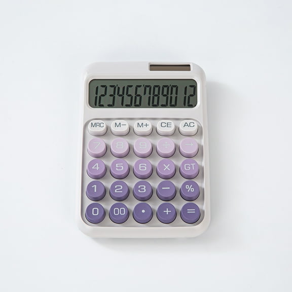 Small Desktop Calculator with LCD Large Display and Sensitive Button, Dual Solar and Battery Powered with Automatic Sleep Basic Cute Calculators for Office, School and Business