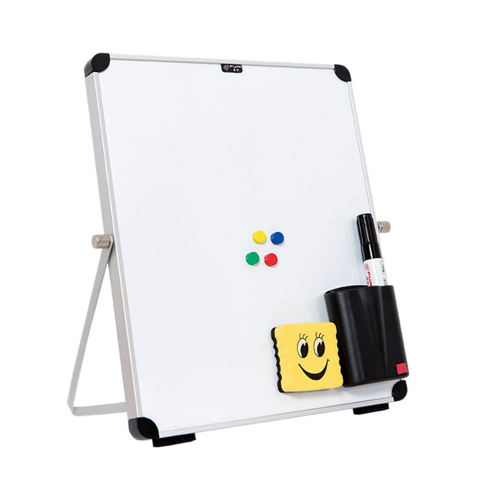Magnetic Dry Erase Board Double Sided White Board Desktop Tabletop Planner Reminder with Stand for School Home Office